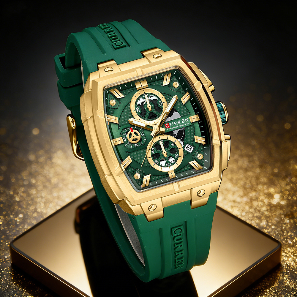 Accessories With Watch - Роскошные винтажные часы CURREN для мужчин,