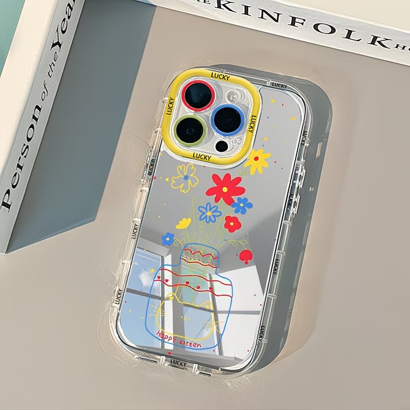 Apple Iphone 15 Pro Max - Летний чехол-зеркало с дизайном «Кошка в