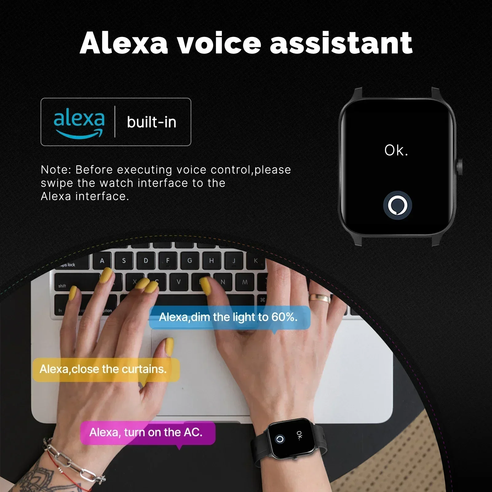 Умные часы MOES Alexa, встроен – обзор и цена Smartwatch Face