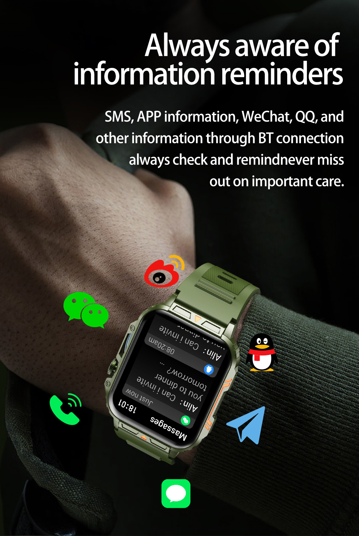 1,91 уличные военные Смарт-час – обзор и цена Smartwatch Face
