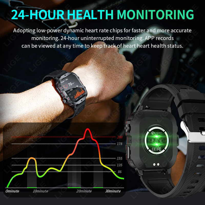 LIGE уличные умные часы для му – обзор и цена Smartwatch Face